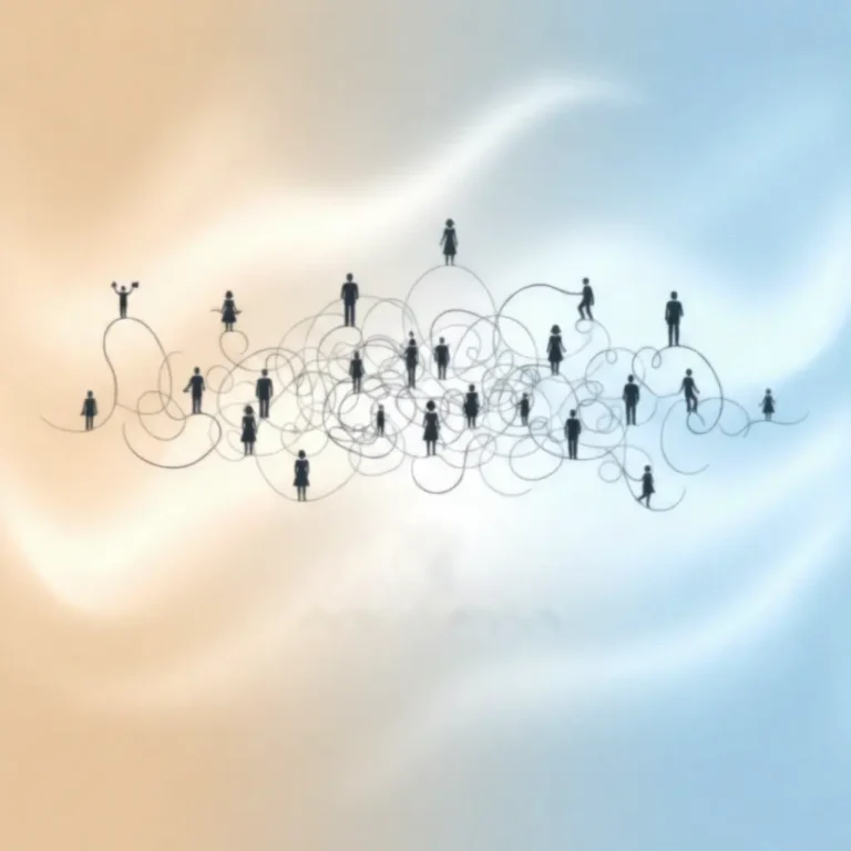 Diverse people representing cultural assimilasjon with traditional and modern clothing blending together symbolically