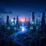 GlarklyHub creative collaboration platform featuring abstract digital network connections and modern design elements