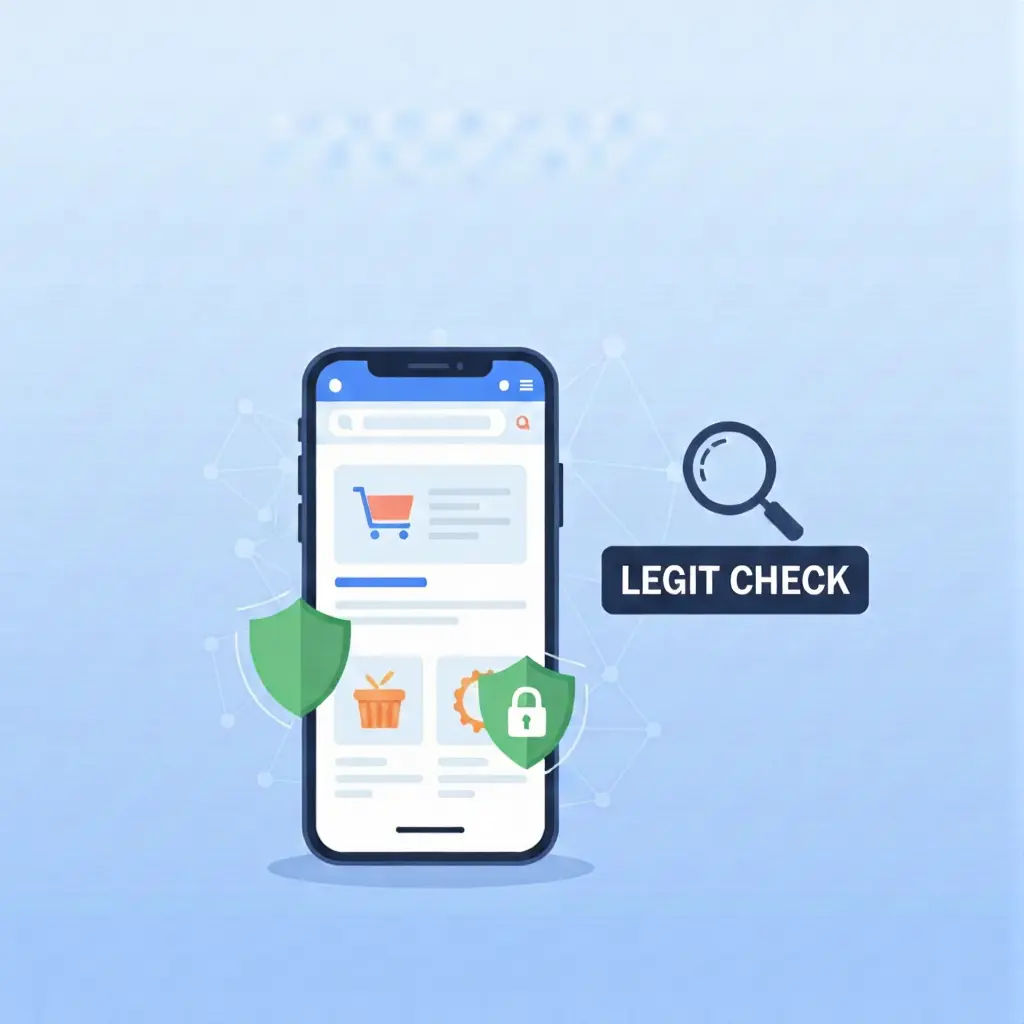 Calesshop legitimacy and safety guide with security shield and shopping elements for online consumer protection