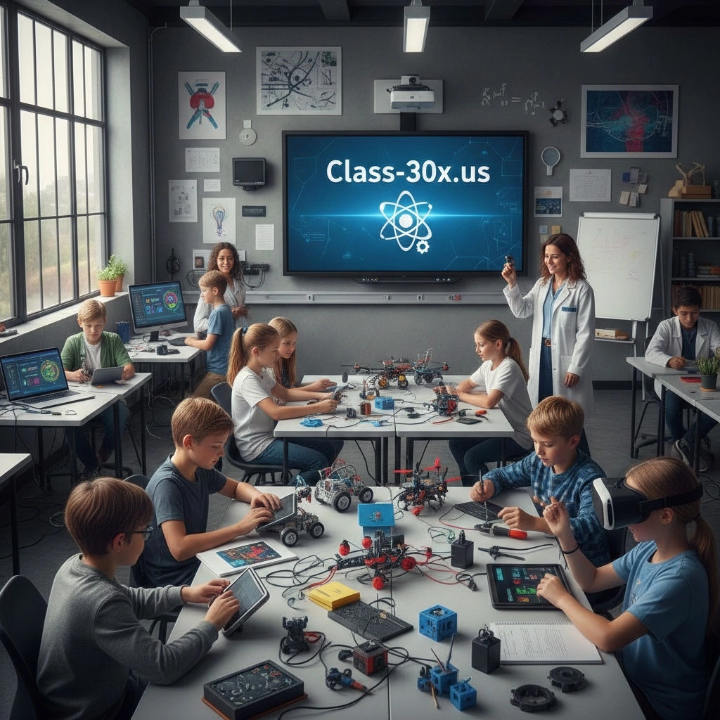 Class-30x.us digital learning platform featuring interactive education technology and modern classroom tools