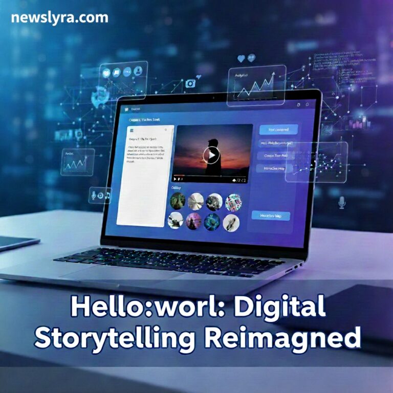 Hellooworl platform showing interactive storytelling tools and multimedia content creation dashboard for digital creators