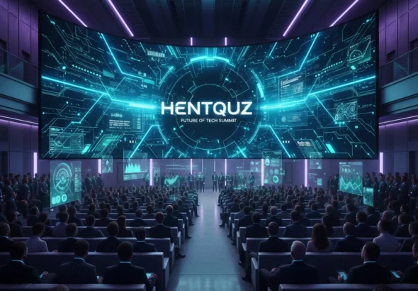 Hentquz anime-inspired quiz platform interface with interactive digital elements and gaming features