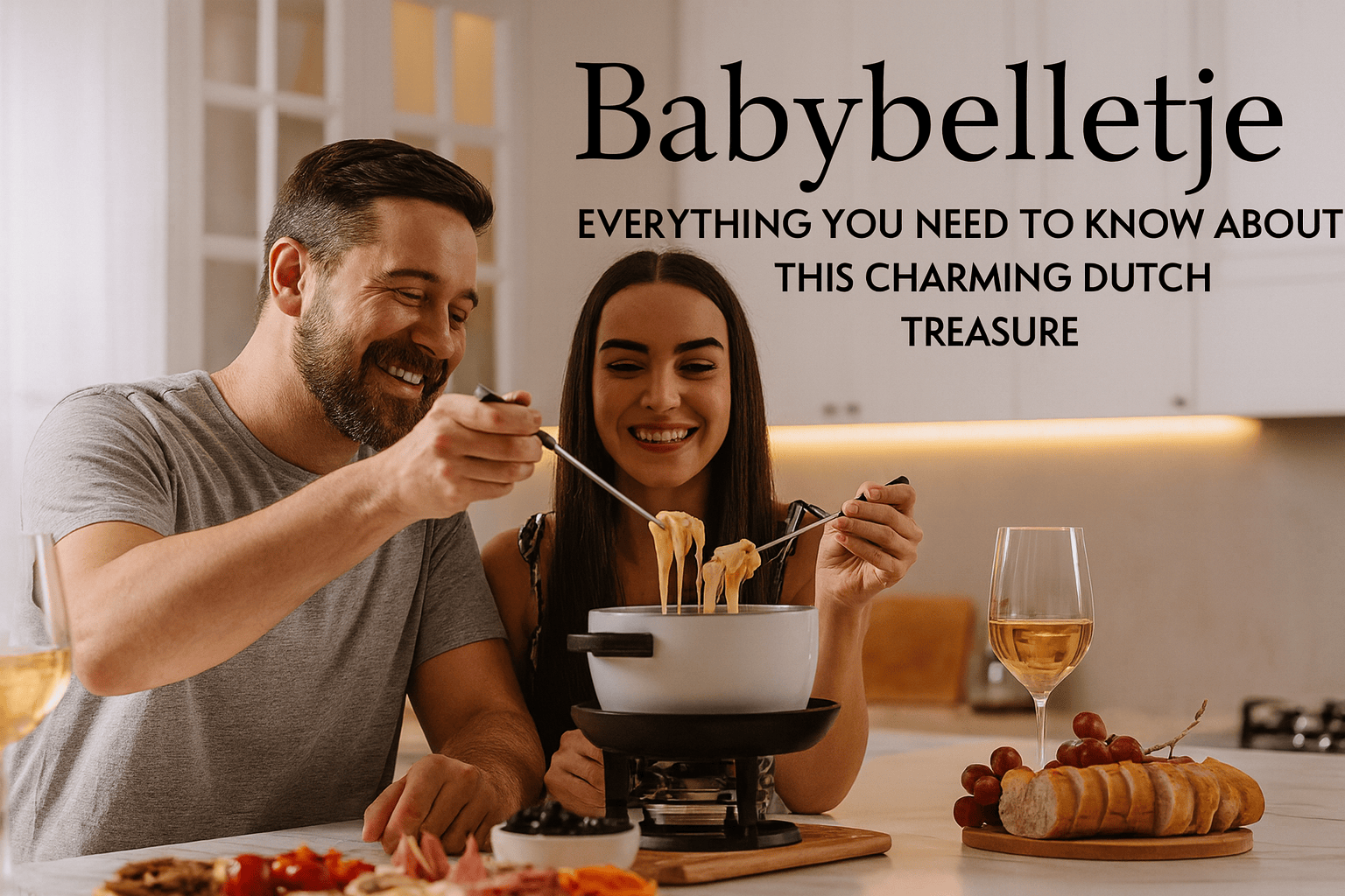 Babybelletje golden bell with pastel gradient background and flowing shapes representing gentleness and comfort concept