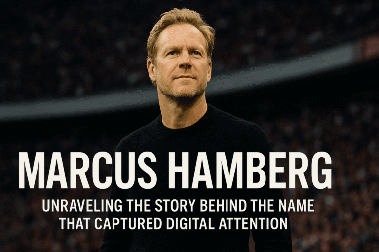 Marcus Hamberg digital identity concept with interconnected network nodes and professional gradient background