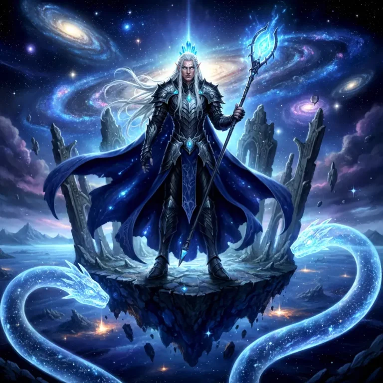 Futuristic quantum computing network with AI elements representing Vyxarind Qylorith digital innovation framework in blue gradients