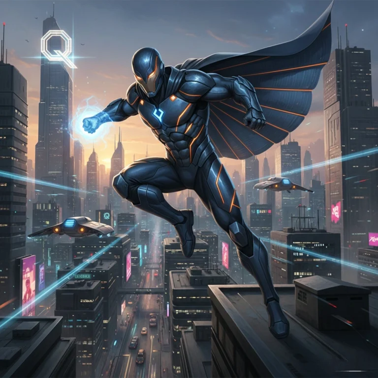 Dynamic abstract visualization of qawerdehidom in action showing transformation through flowing light and geometric phases of change